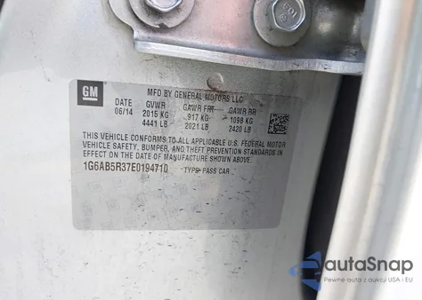 2014 Cadillac Ats Luxury z USA, uszkodzony, nr VIN 1G6AB5R37E0194710